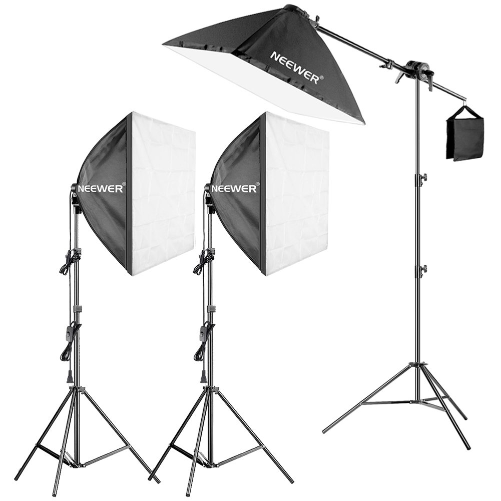 Neewer Photography Studio 600w Softbox Lighting Kit Packs 24x24