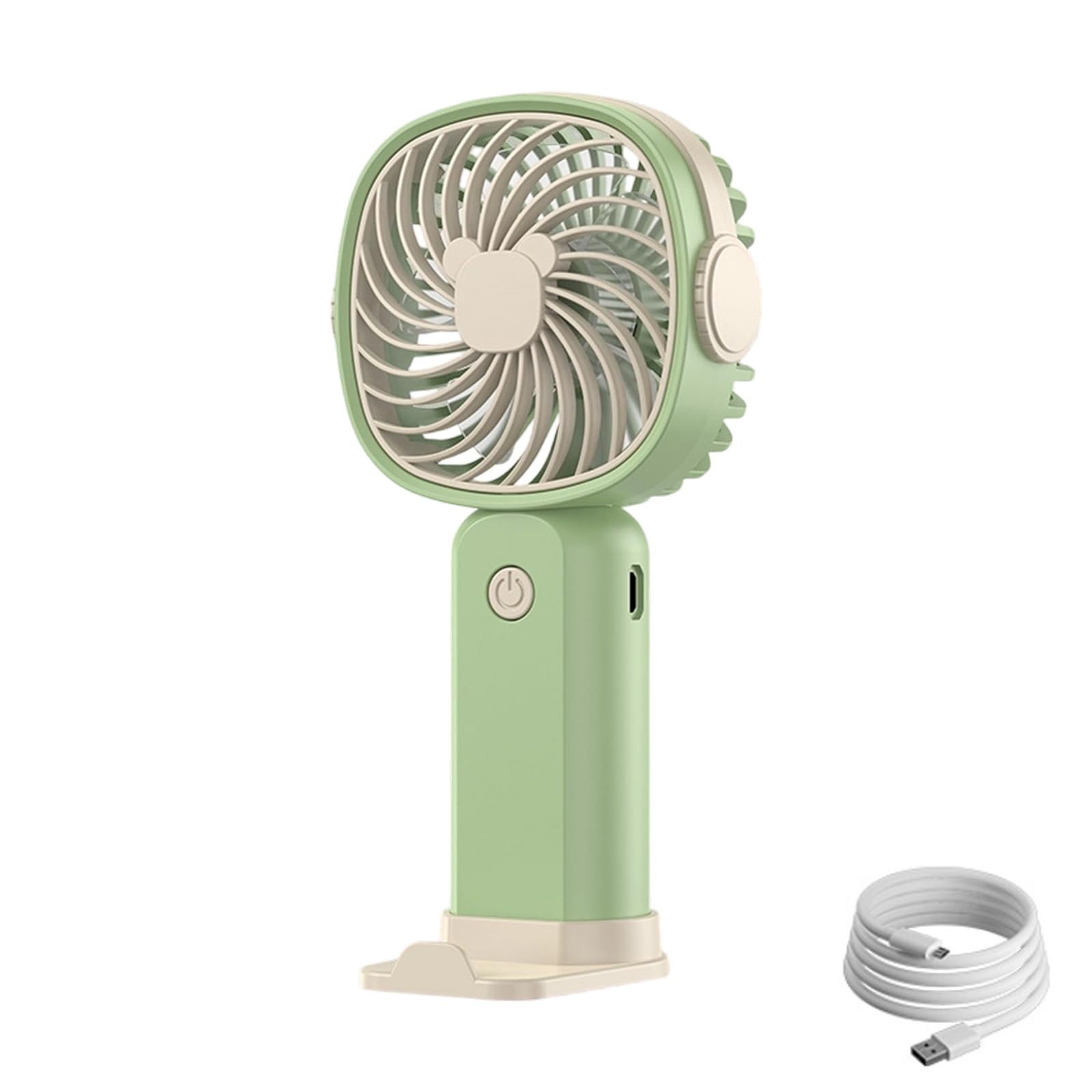 Elnwnnkc 3 Speed Rechargeable Desk Fan Portable Handheld 3 Speed Cooling Fan with Base Outdoor Light Weight Coolers Enduring Outdoor Personally Coolers