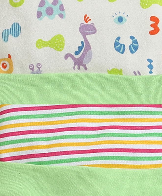 BUMZEE Green & White Baby Girls Ear Flap Tie Cap 2-pak (Peb10088)