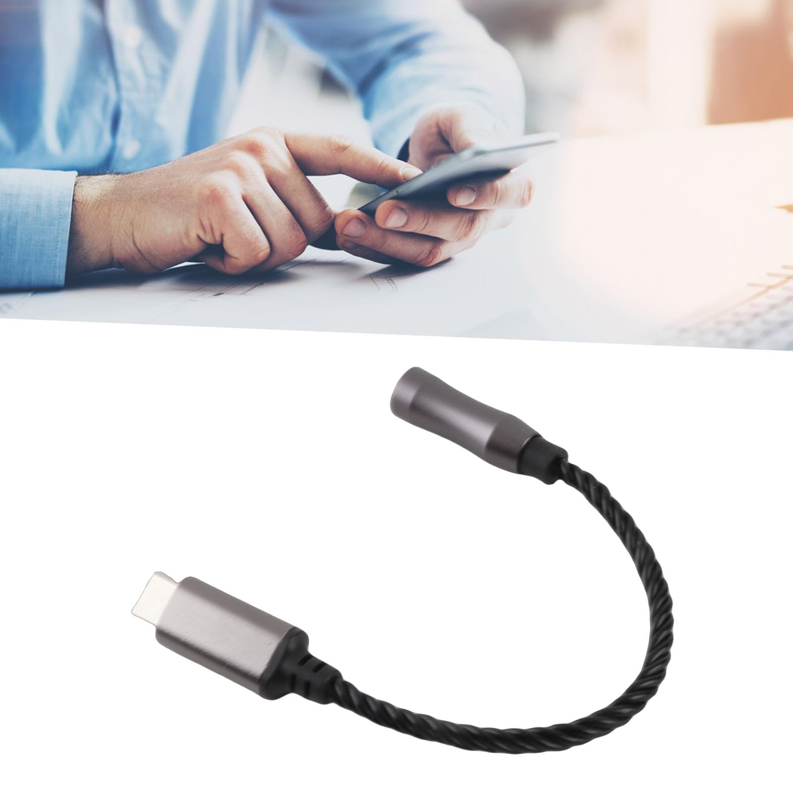 Adattatore USB C a 3.5mm Femmina con Amplificatore Integrato 120dB, Cavo Tipo C a Jack per Cuffie, Dongle da a 3.5mm , per PC, Smartphone, Tablet