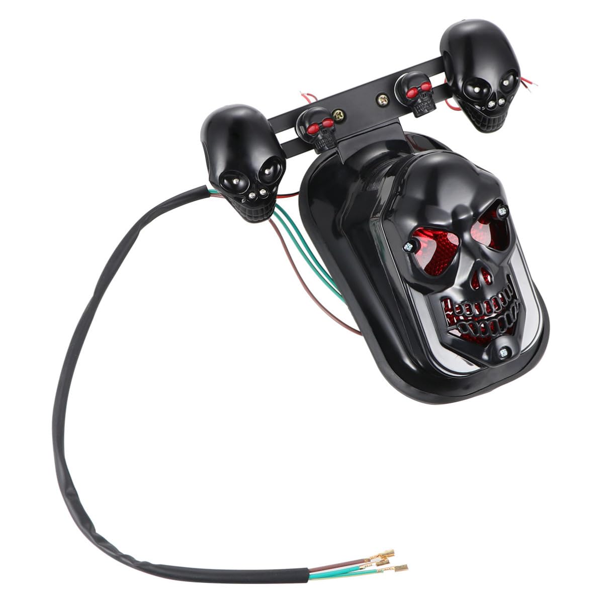 Feu arrière de moto clignotant motif crâne noir accessoire tuning métal - 8