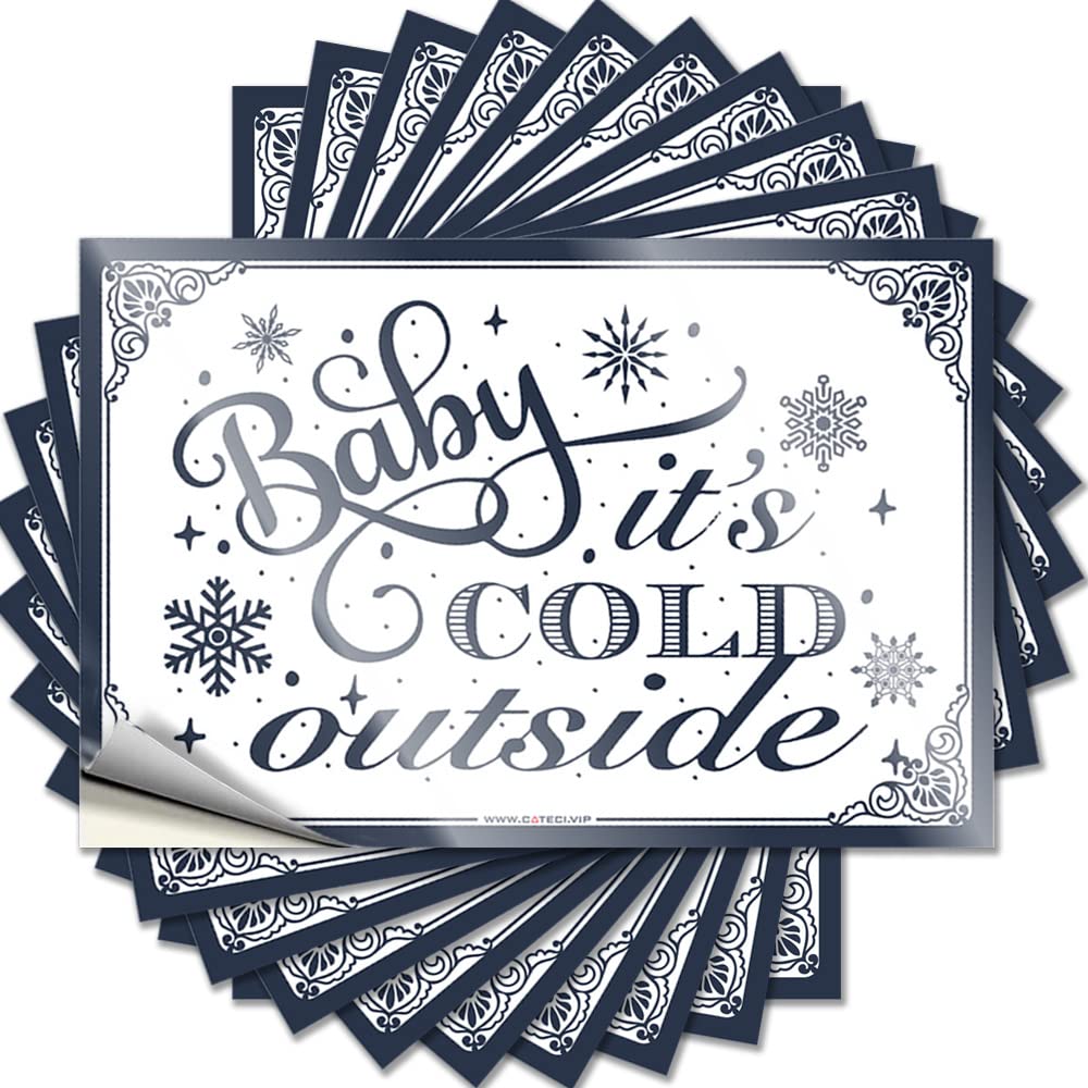 Funny Sticker Mens Easy Apply | Baby It's Cold Outside Accent Cover Peel and Stick(8X12CM)