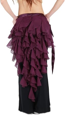 Womens Belly Dance Fox Triangle Waving Cut Hip Scarf with Tassel