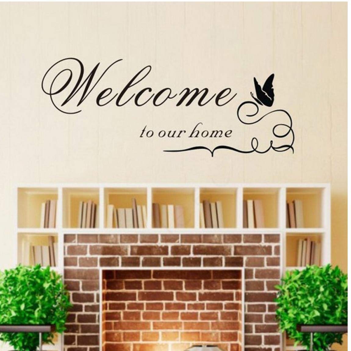 TOSSPER Welcome to Our Home Wall Quote Sticker Decal Mural Stencil Vinyl Print Wall Art