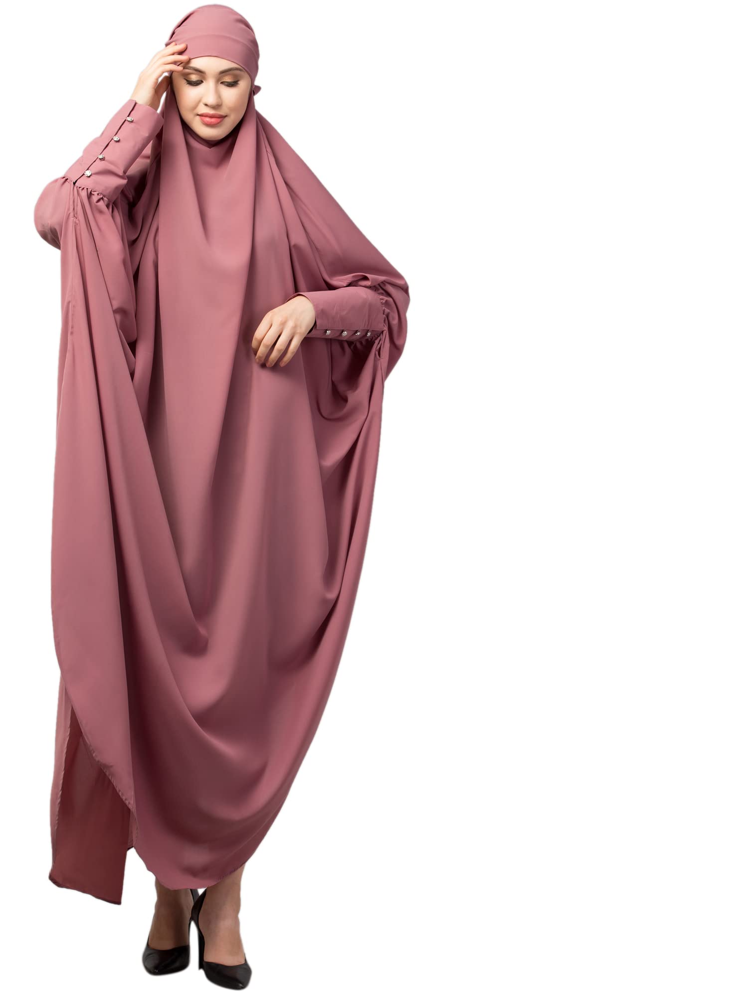 Head to toe long cuff ready to wear one pc Jilbab with Naqab-image-18