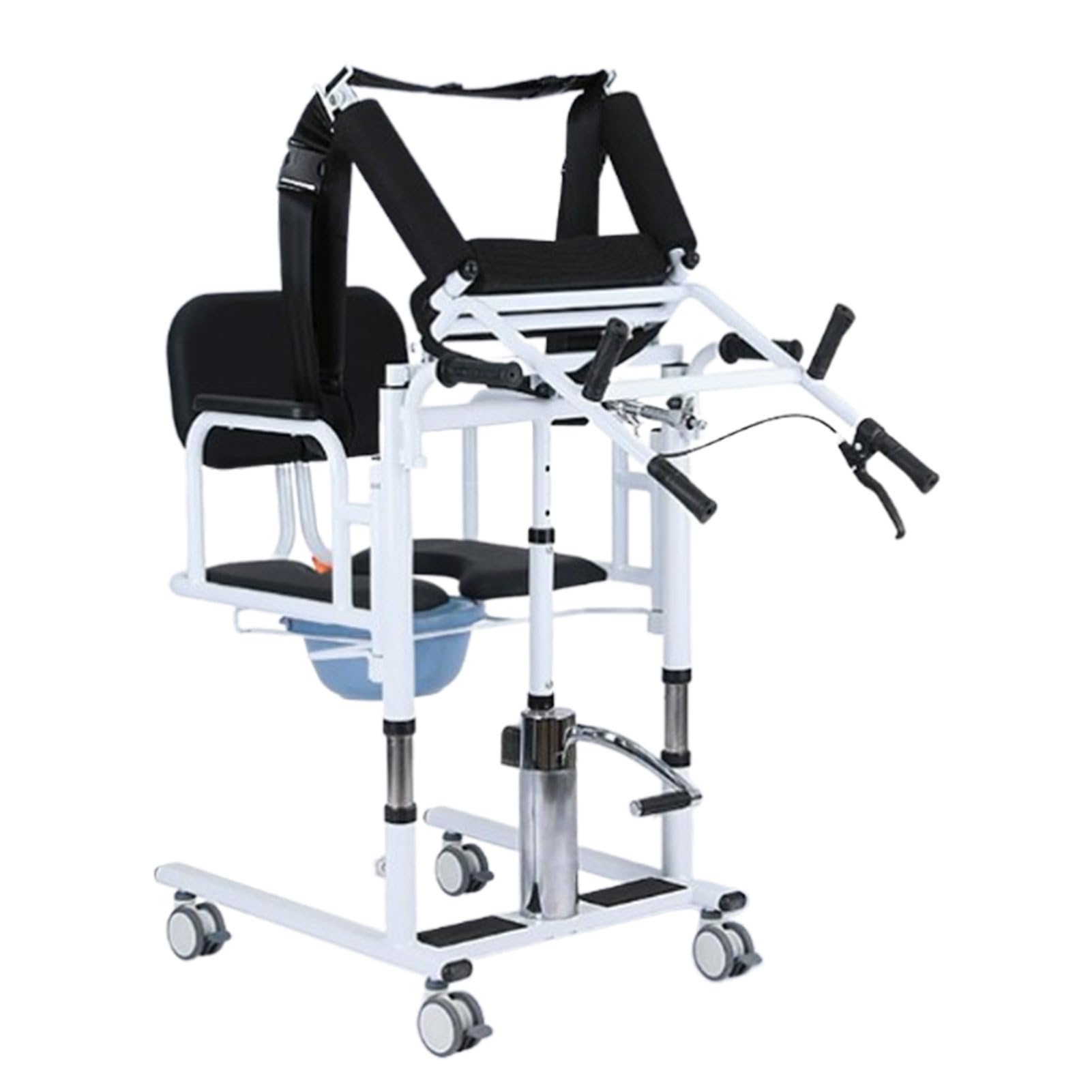 Zykuosus Hydraulic Transfer Chair with 180° Split Seat Commode Lift, Assisted Standing Support, Adjustable Height For are and Elderly Mobility