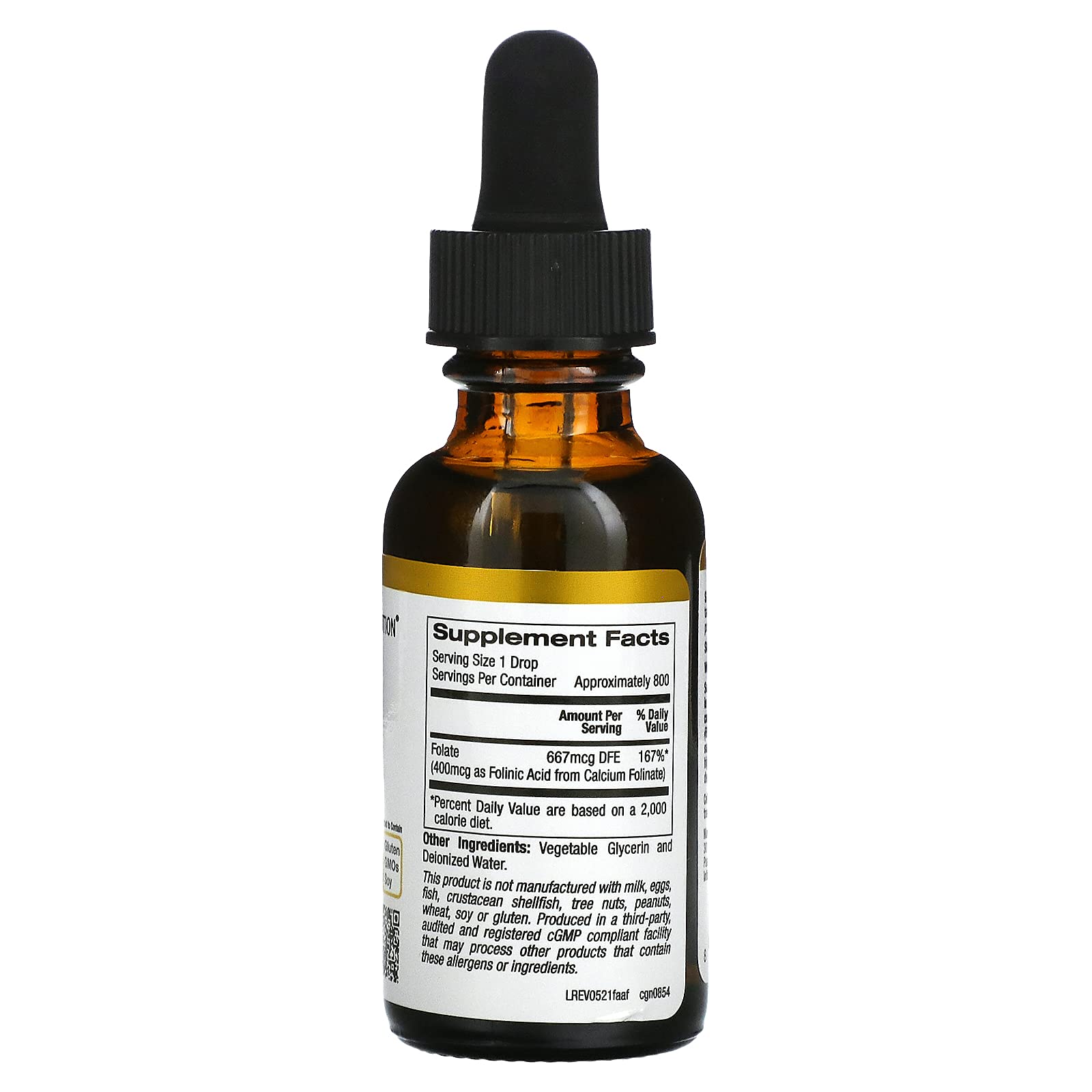 Folinic Acid Bioactive Form of Folate from Calcium Folinate Alcohol Free 1 fl oz 30 ml product thumbnail 3