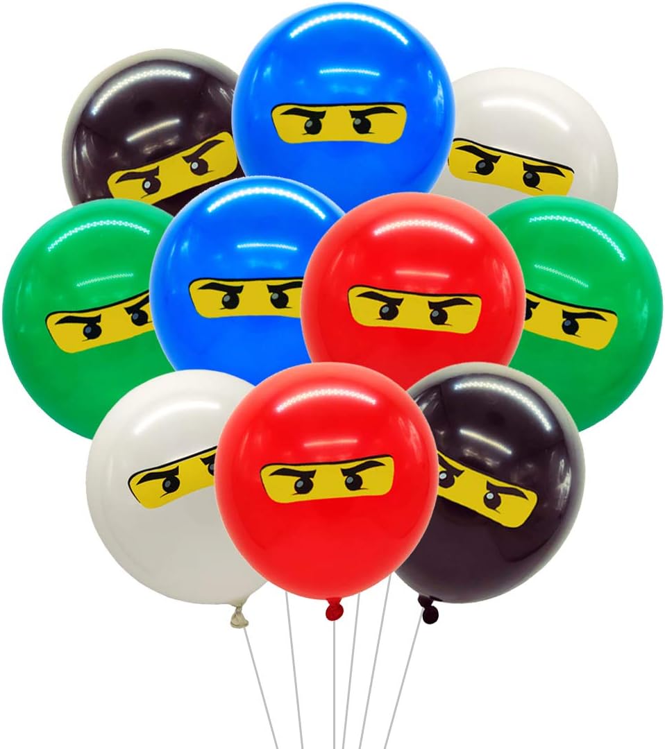 Fangleland Ninja Balloons Party Decorations for Boys 1st 4th 5th 6th 7th Birthday Ninja Party Supplies 30 Pack