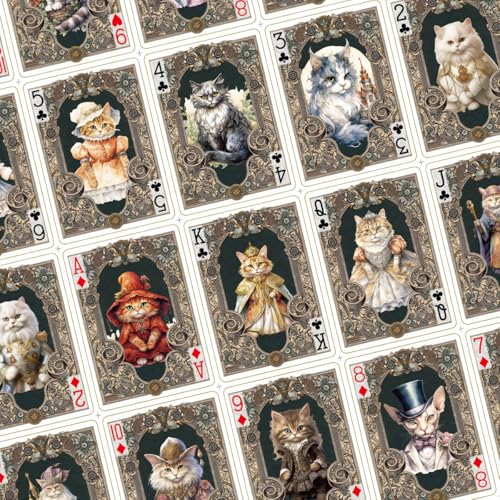 Cartas de Poker con Diseño de Gato Estilo Victorian miniatura 3