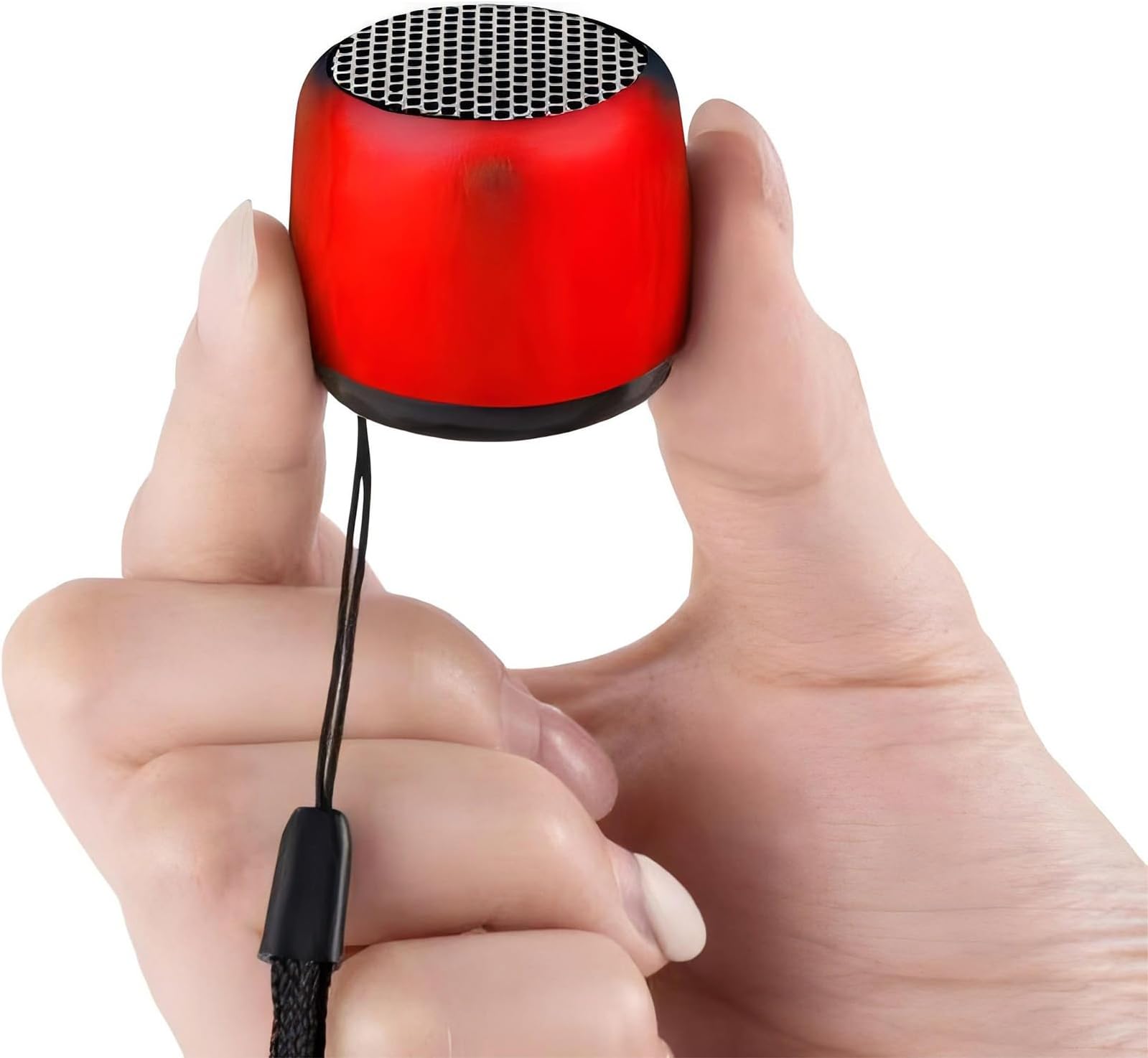 Best Mini Portable Bluetooth Speaker with HD Sound & Bass I Smallest Wireless Bluetooth Speakers for Phone/PC/Tablet I Photo Selfie Button Answer Phone Calls I Cute Tiny Speaker (Red)