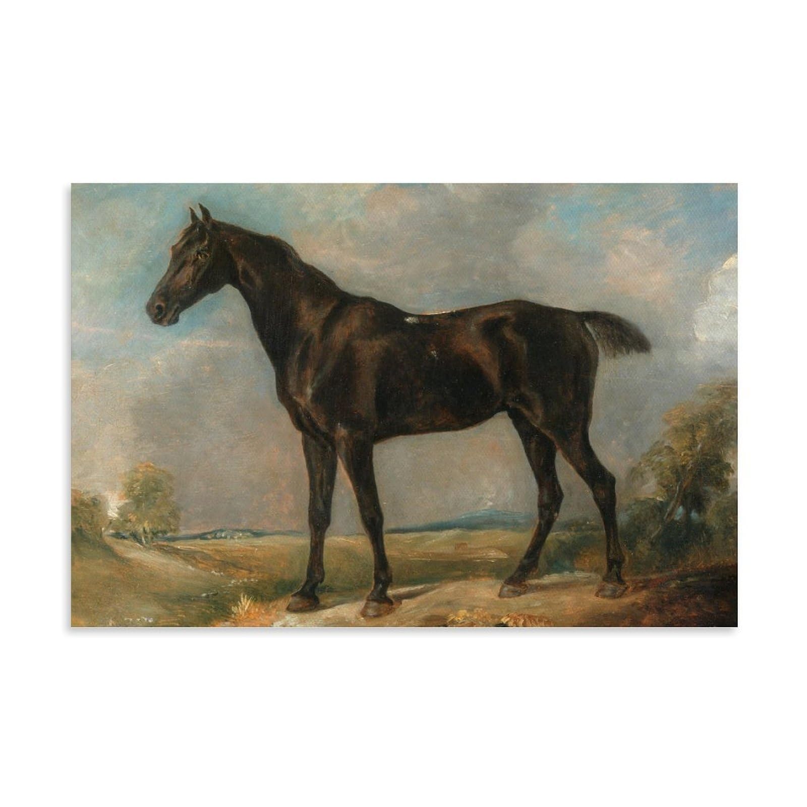 Xuxuecc Unframe John Constable Wall Art Prints Paintings Poster Golding Constable's Black Riding-Horse Print Photo Art Painting Canvas Home Decorative Bedroom Modern Decors 16X24inch(40X60cm)