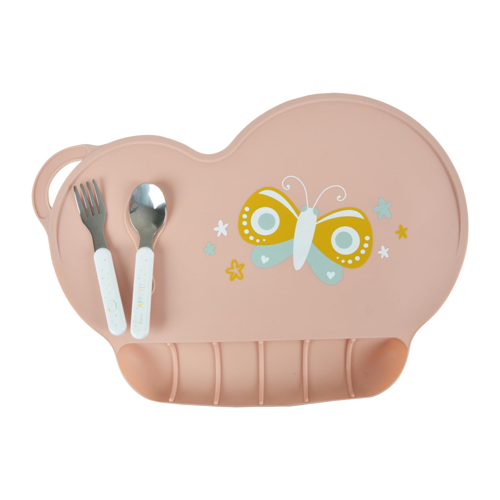 BEBE DOUCEUR, Placemat with Tray Silicone 40 x 28 x 2.5 cm Butterfly Fantasy Garden
