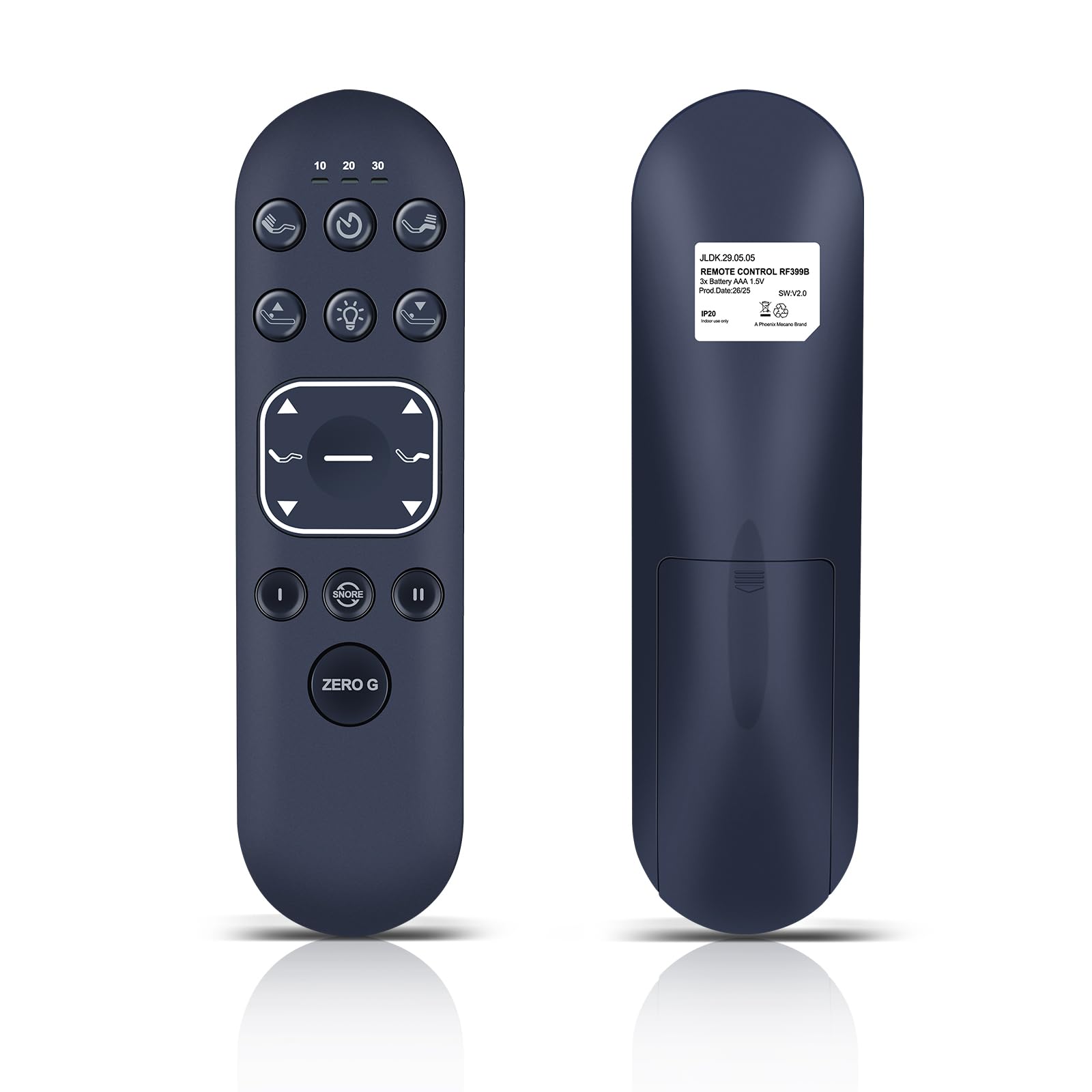 Mando a distancia de repuesto compatible con OKIN CU358-2, Simmons Beautyrest Black RF370E, base de cama ajustable Aireloom Snooze