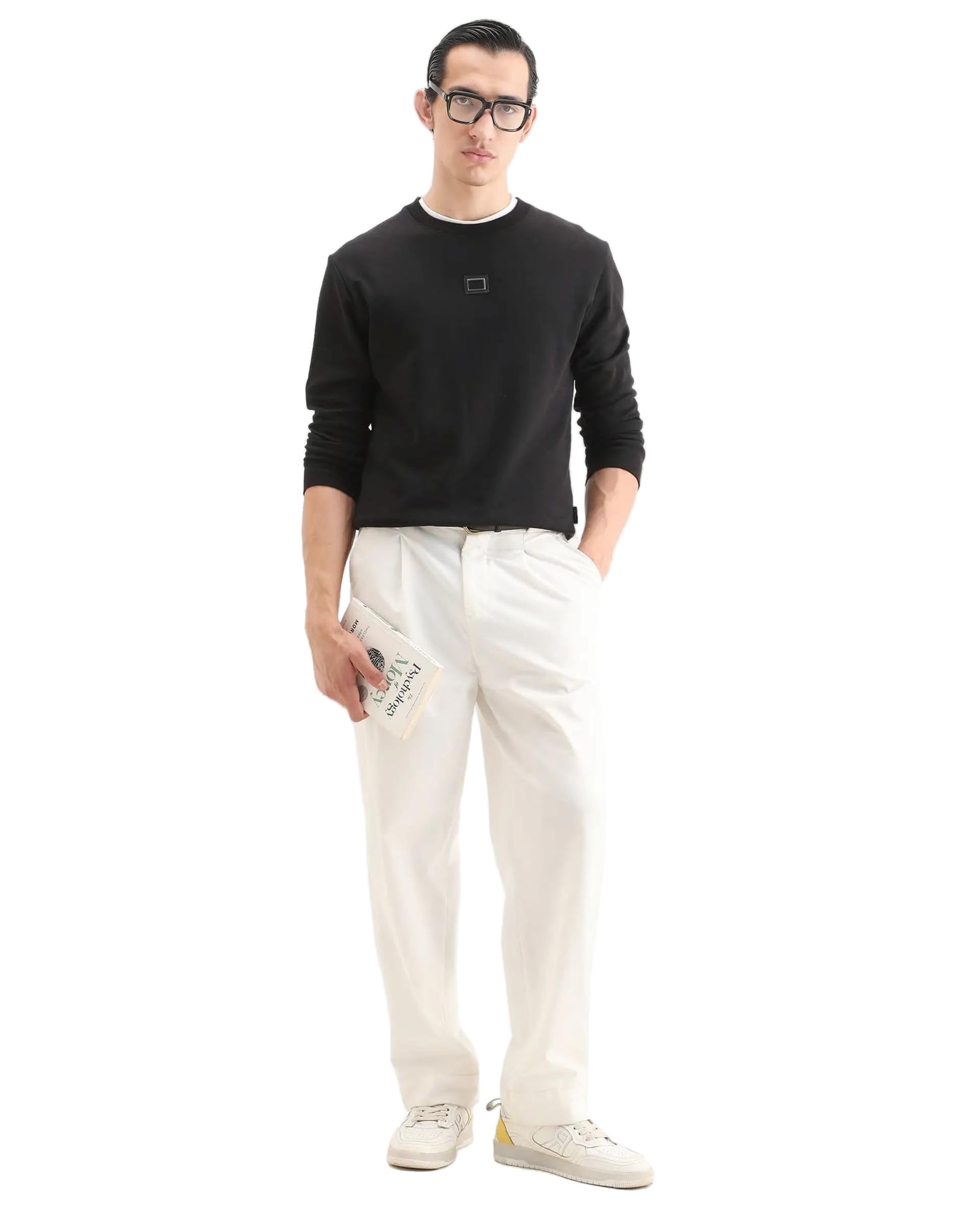 rare rabbit Men's Badget-25 Regular Graphic Cotton Blend Crew Neck Sweatshirt-picture-30