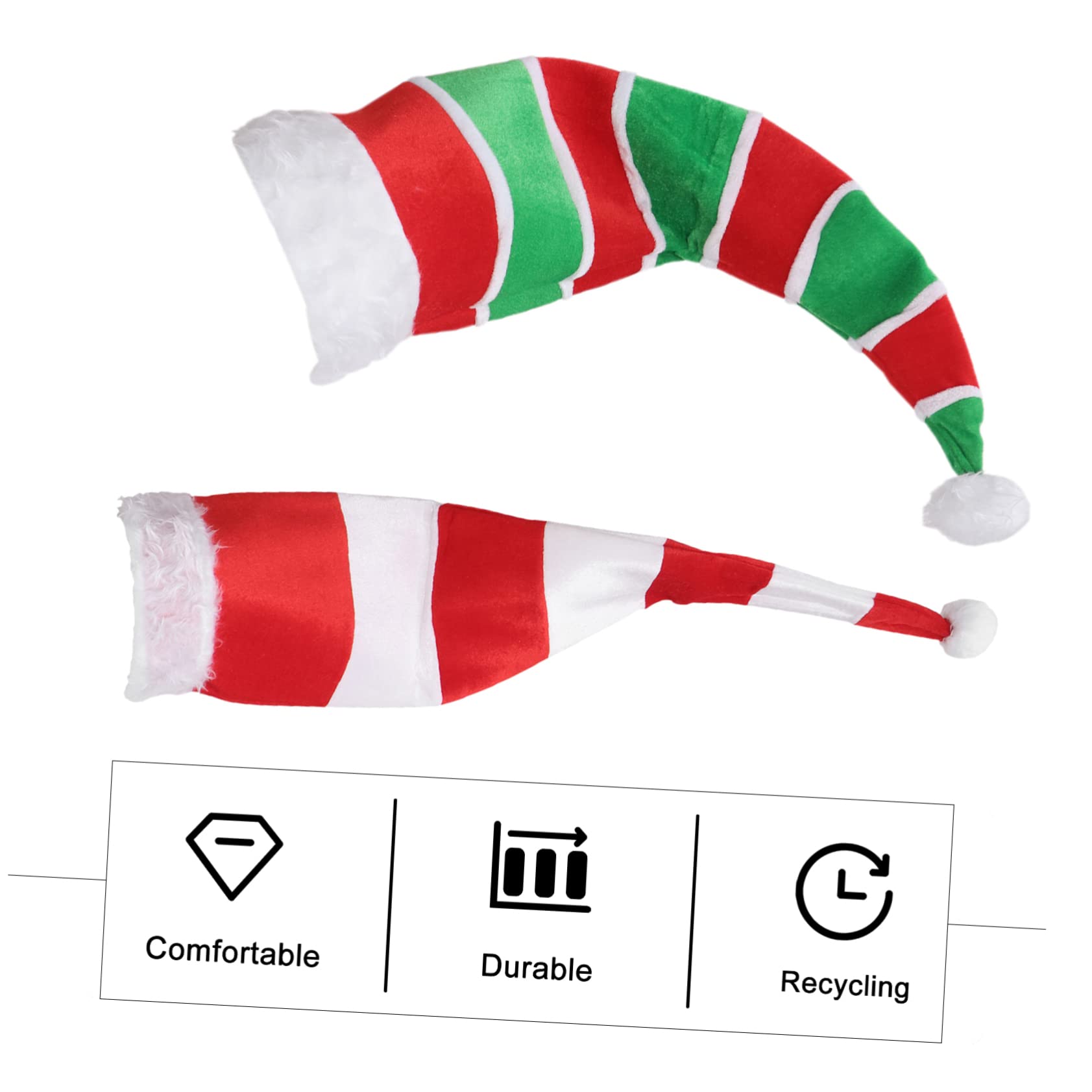 2pezzi Cappello da Elfo Natalizio in Stoffa Accessorio per Costumi da Festa di Natale Decorazione per Festival