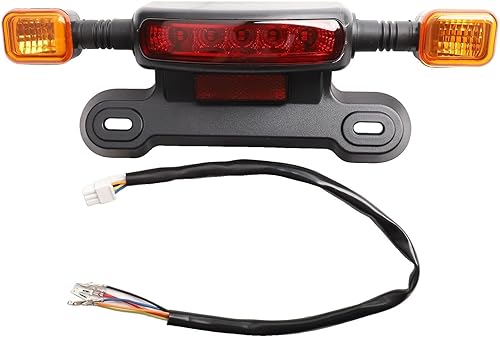 Luz trasera eléctrica de bicicleta, 12.6 '' con luz de freno LED de 12 V izquierda derecha señales de giro y montaje de luz de conducción para