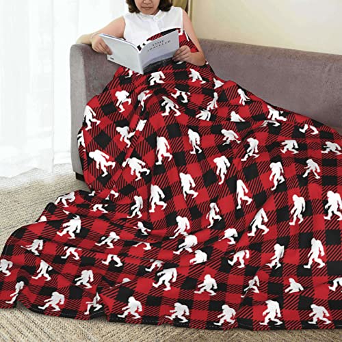 Buffalo Check Tartan Plaid Scots Style Clan Bigfoot Christmas Full Fleece Throw Cloak Wearable Blanket Flannel Fluffy Comforter Quilt Nursery Bedroom Bedding King Size Plush Soft Cozy #TOP5