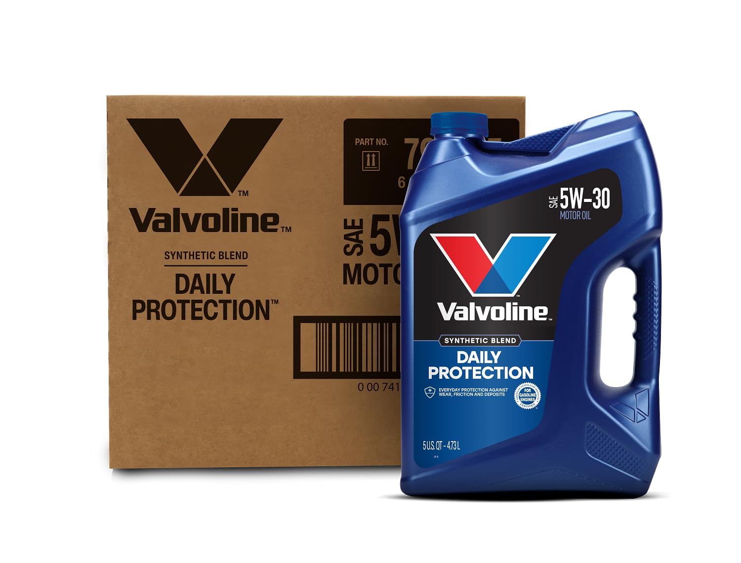 Valvoline Daily Protection SAE 5W-30 Synthetic Blend Motor Oil 5 QT, Case of 3