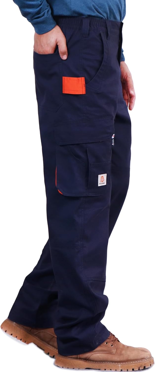 BOCOMAL FR Pants for Men Utility Cargo Pockets Flame Resistant/Fire Retardant Carpenter Water Oil Repellent Finish