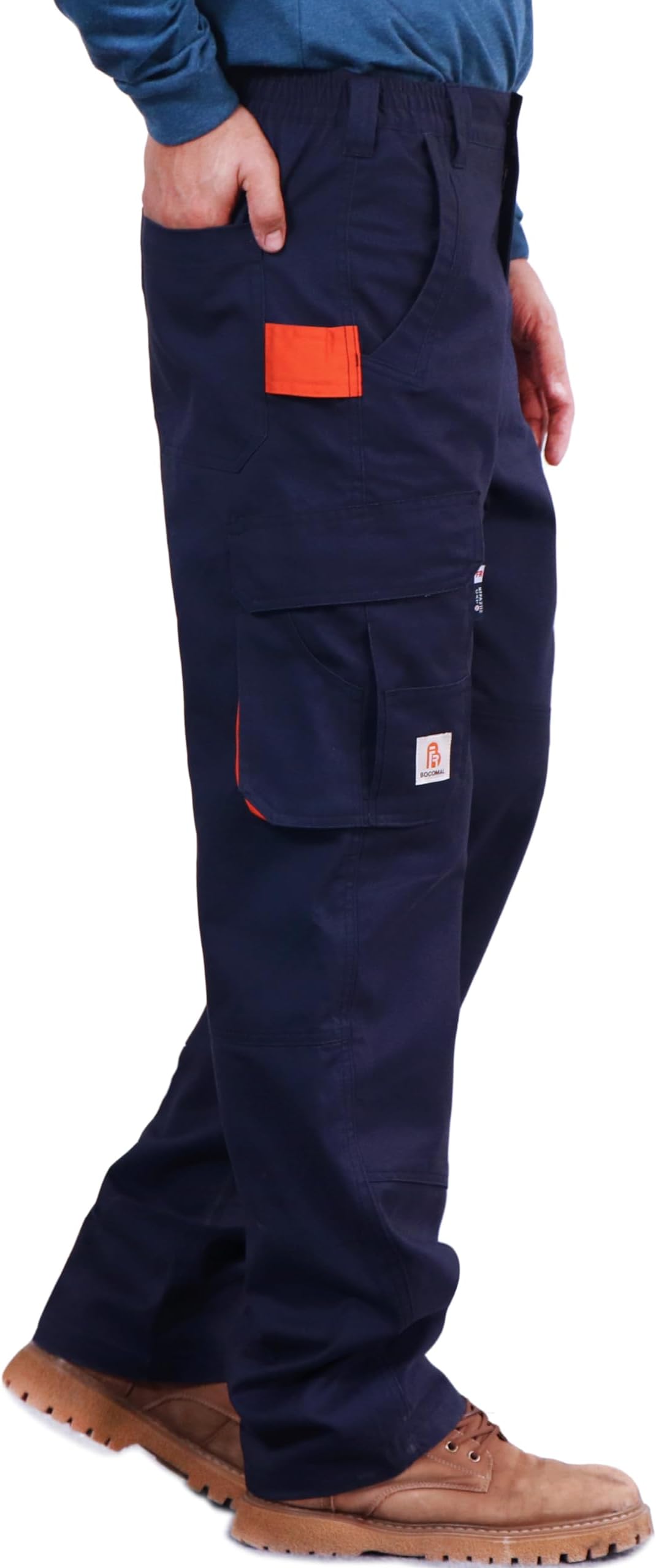 BOCOMAL FR Pants for Men Utility Cargo Pockets Flame Resistant/Fire Retardant Carpenter Water Oil Repellent Finish