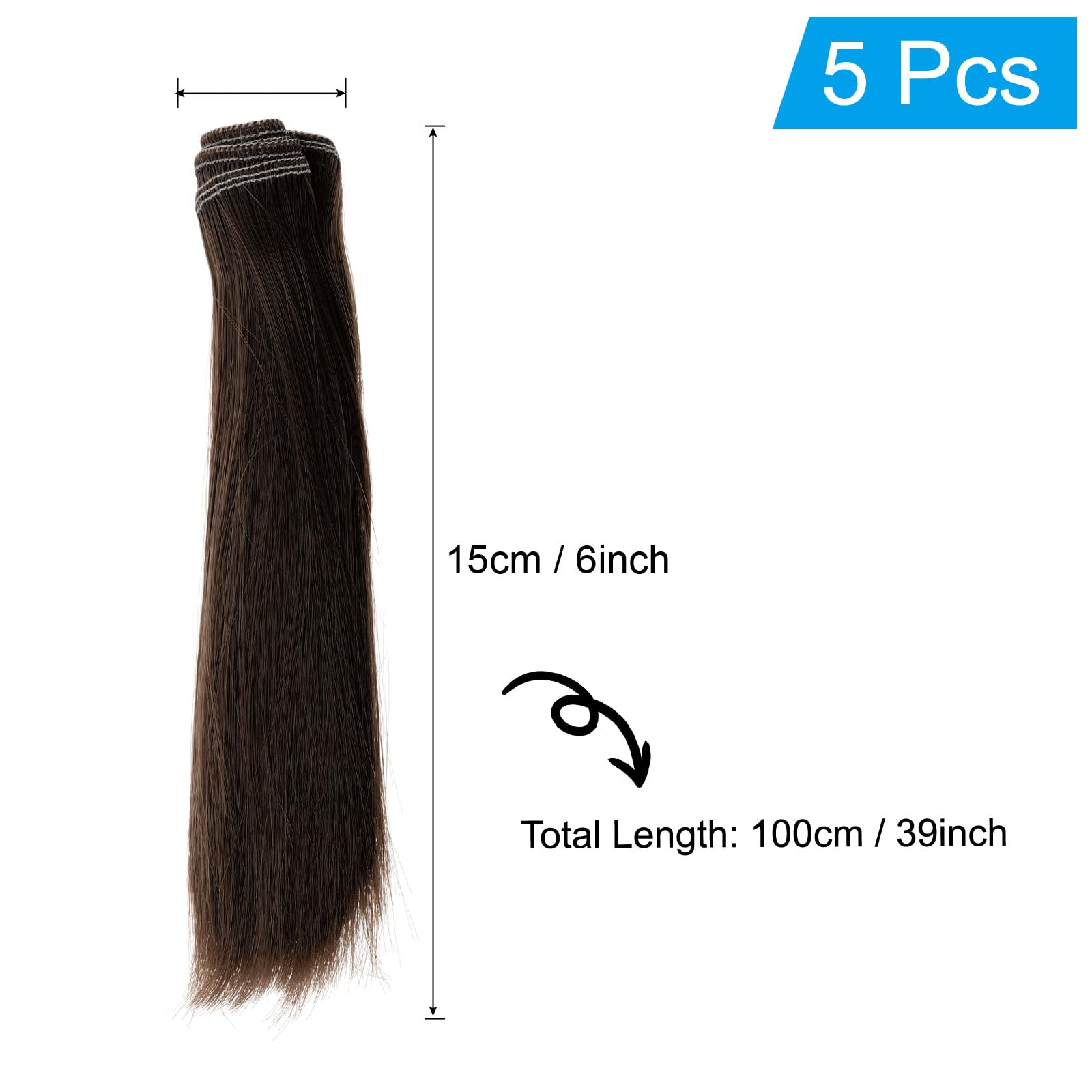 PATIKIL 15CM Deep Chestnut Silk Straight Wig - Image 2