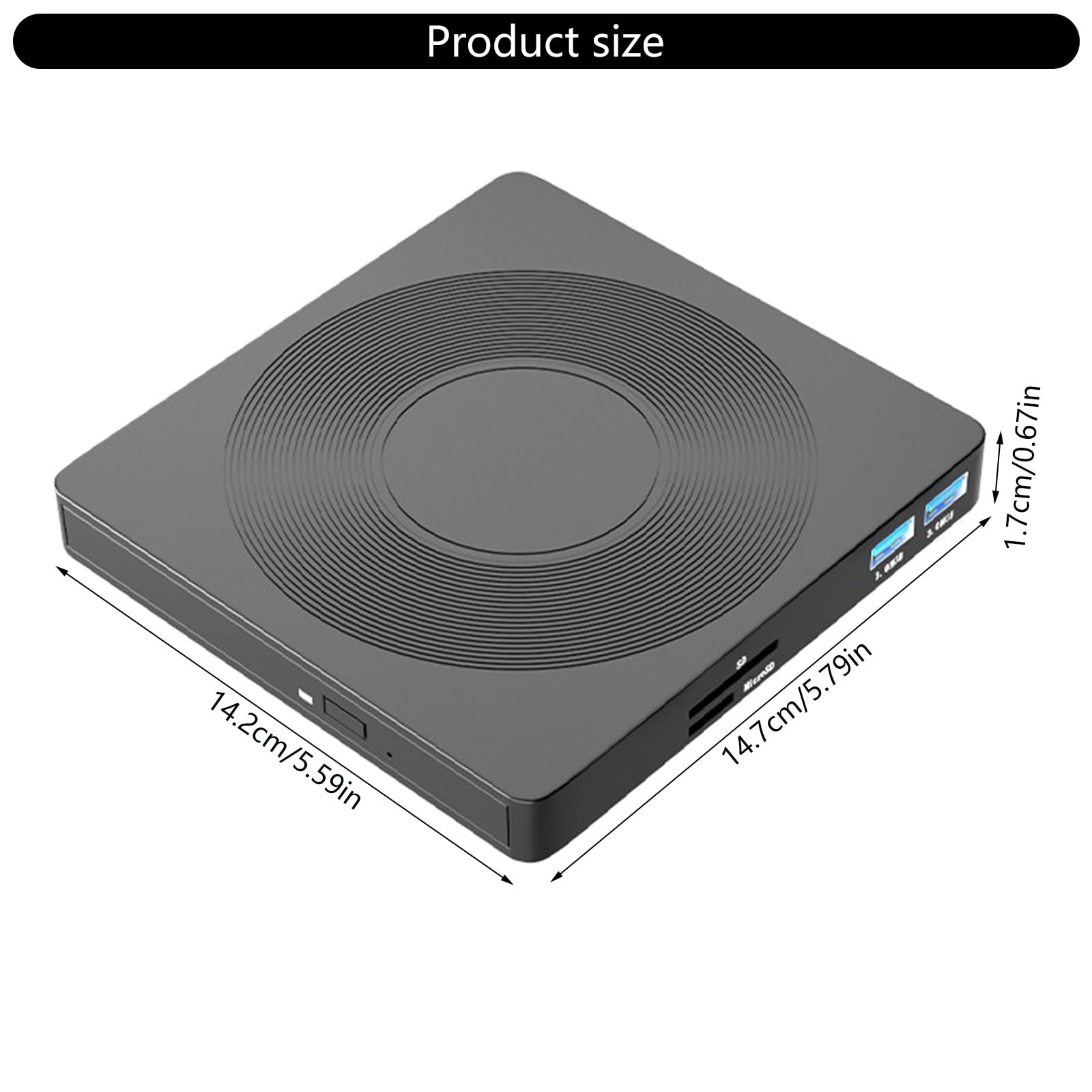 Lecteur de Disque Externe USB 6 en 1 Pratique, graveur de Disque, Lecteur pour Ordinateurs Portables sans capacités intégrées, graveurs Portables