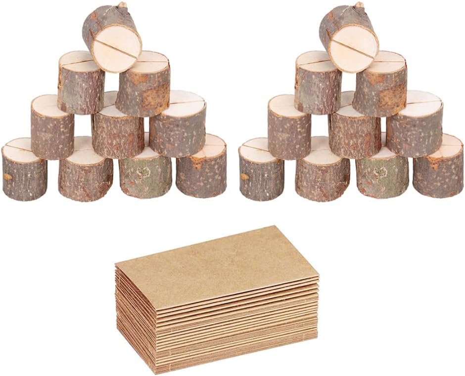 Nuobesty カードスタンド メモスタンド メモホルダー 写真立て 個 木製 切り株 カード立て 30xクラフト紙 シンプル レストラン おもしろい 人気アイテム ミニ 卓上スタンド 卓記号 小物 結婚式 おしゃれ Nuobesty カードスタンド メモスタンド メモホルダー 写真立て 個 木製 切り株 カード立て 30xクラフト紙 シンプル レストラン おもしろい 人気アイテム ミニ 卓上スタンド 卓記号 小物 結婚式 おしゃれ