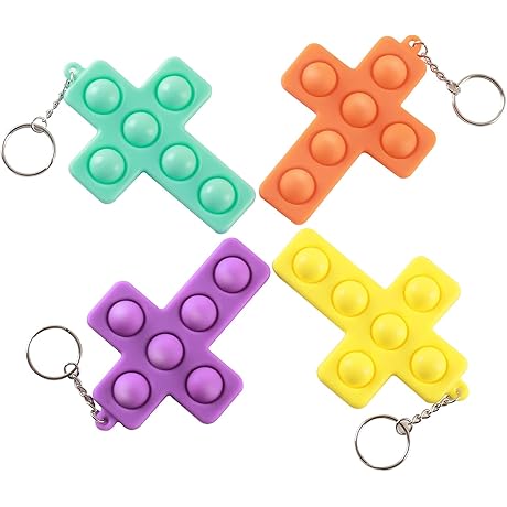 Tiny Cross Pop its: Stress Relief Keychain Toy for Anxiety