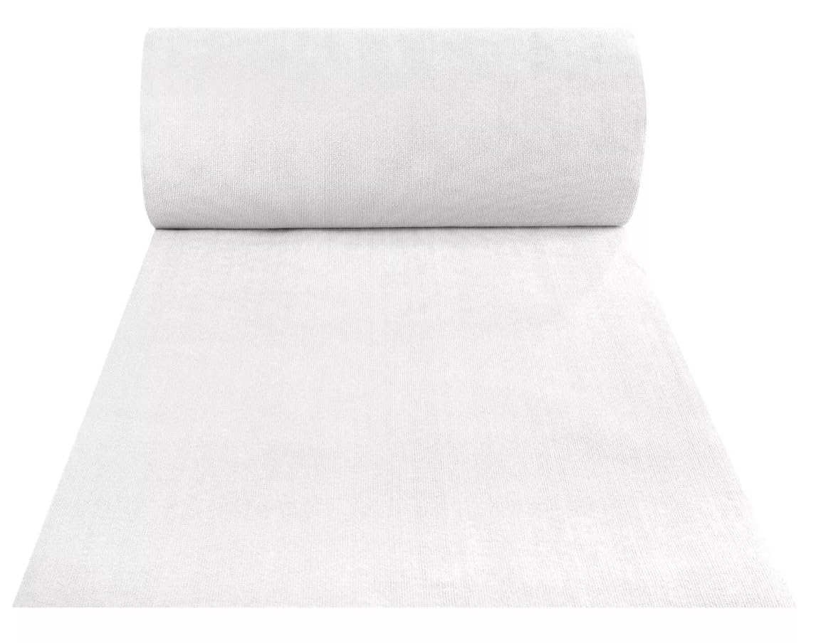 Passatoia Bianca Antiscivolo da Cerimonia, Tappeto Runner per Matrimoni, Chiesa, Eventi, Fiere, Ricevimenti, Allestimenti, Sfilate, Moquette Tessuto Resistente, Facile da Posare, Larghezza 1 o 2 metri