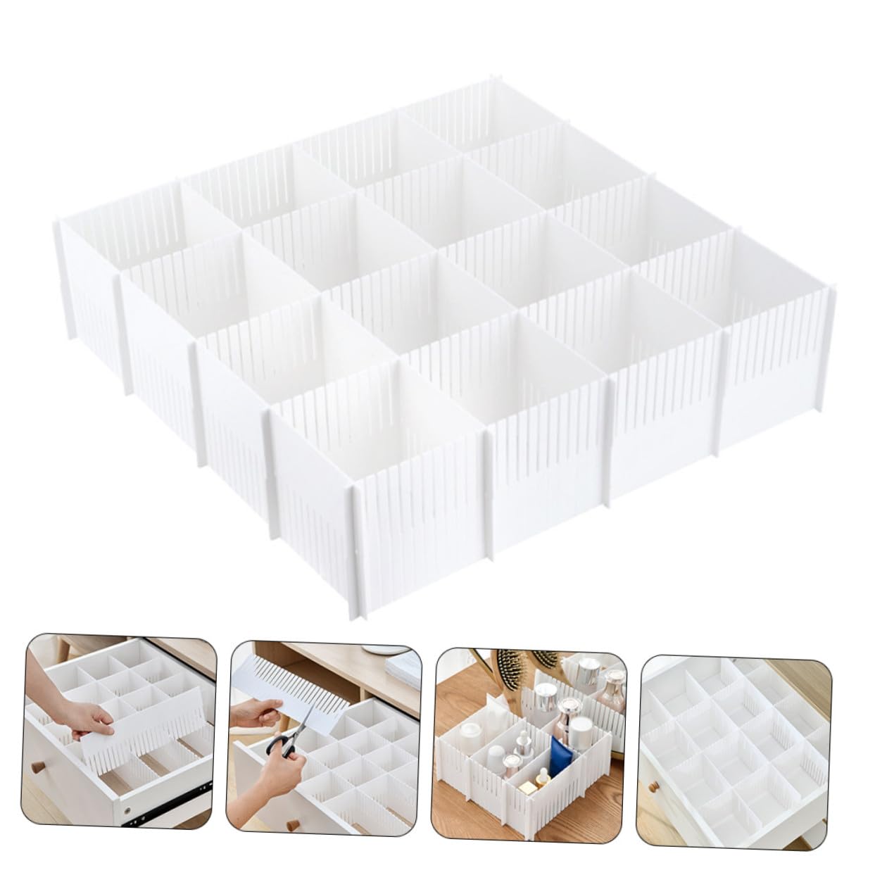 Divisori Ordinata Pezzi in per e 10 Bianca Cassetti Plastica da Organizzatori Pratici e Facili Usare Biancheria e Calzini una Casa