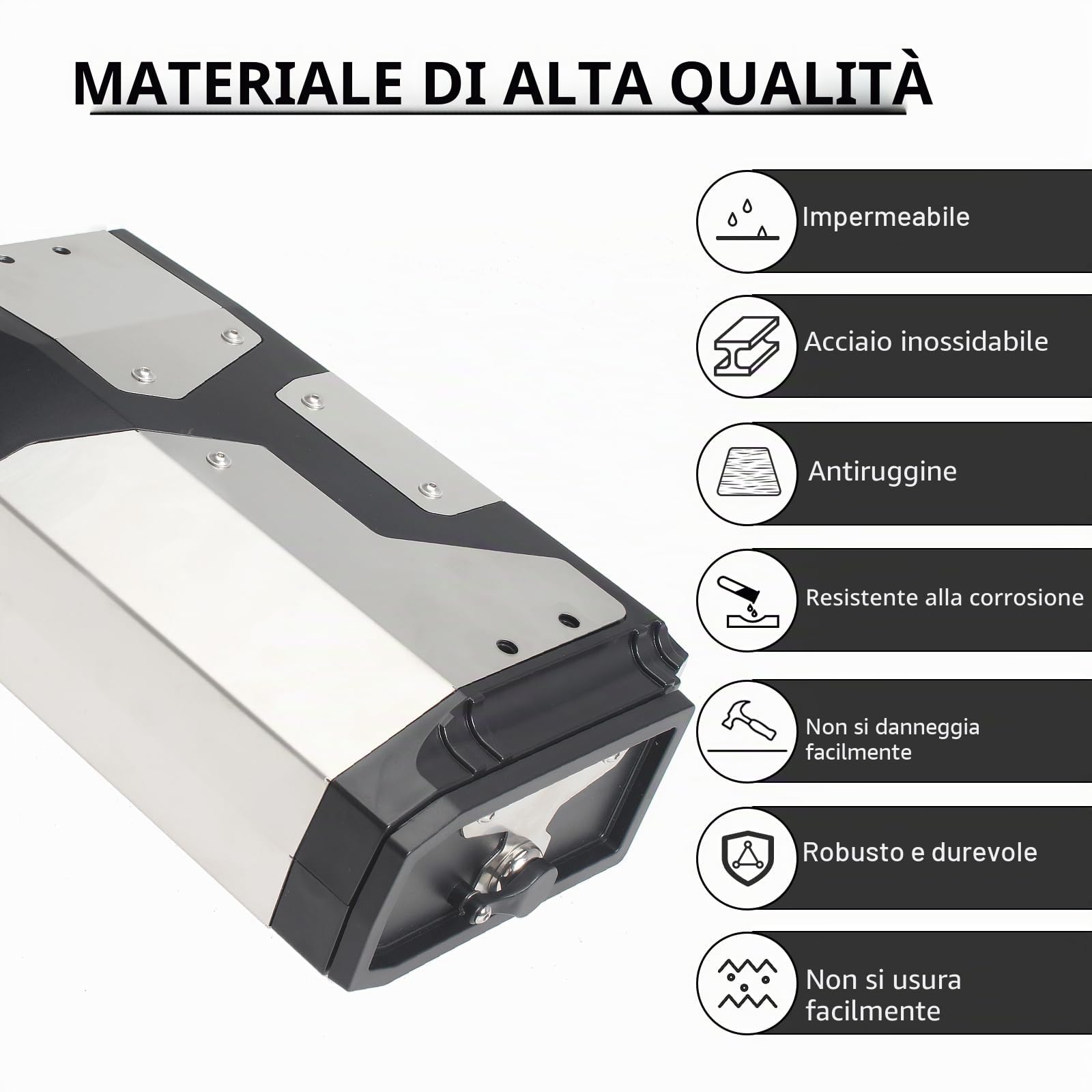 Cassetta degli attrezzi per moto, supporto laterale sinistro, in acciaio inox, per BMW R1250GS R1200GS LC ADV, F850GS F750GS