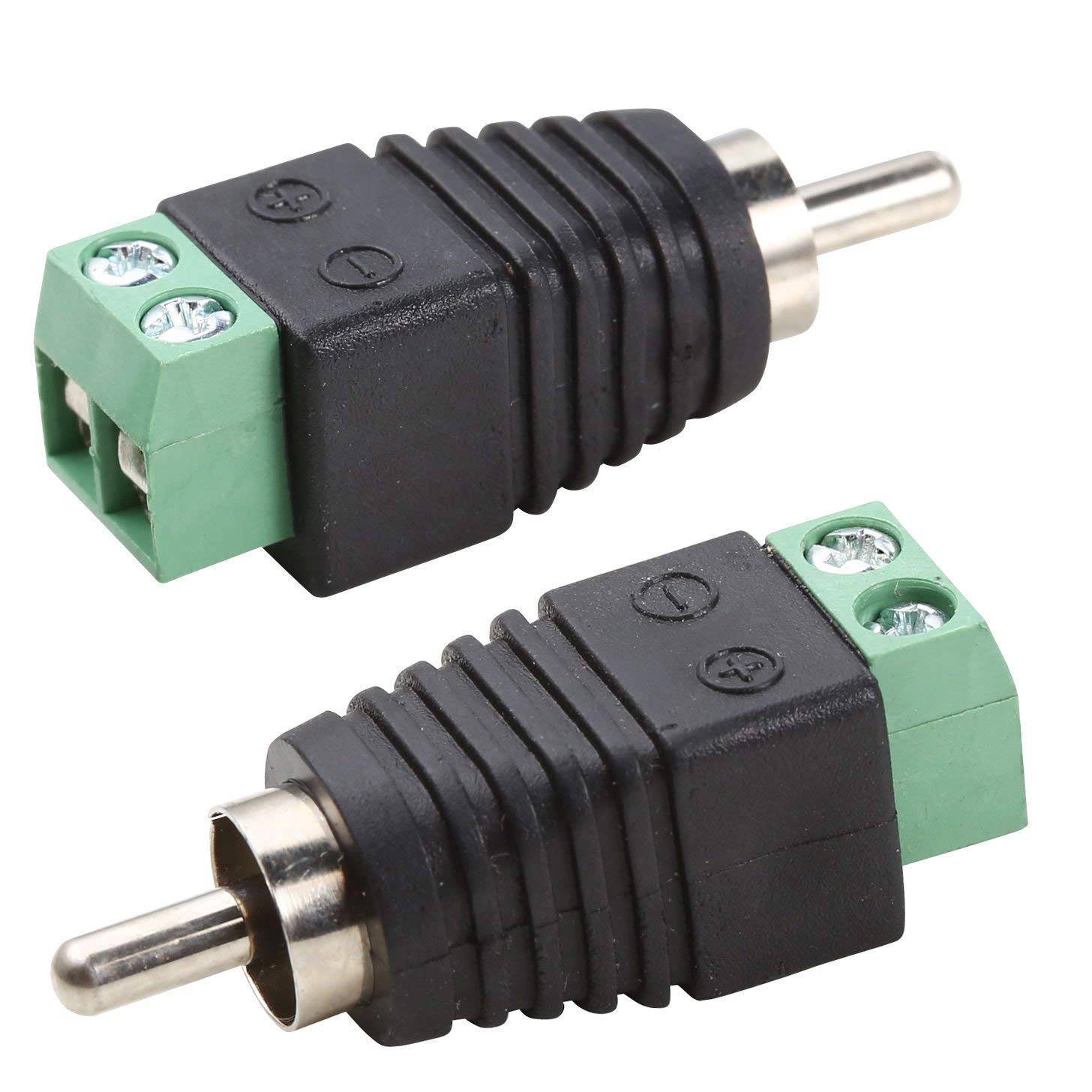 UHPPOTE Phono RCA męska wtyczka do złącza śrubowego AV do adaptera CCTV AV Jack Balun (opakowanie 50)