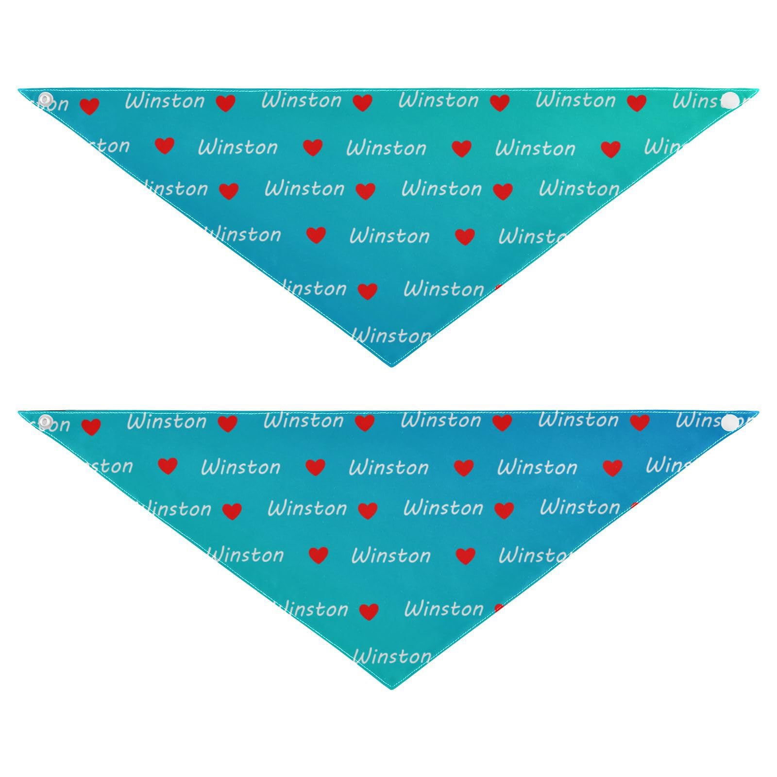 Custom Pet Triangle with Name Personalized Dog Bandanas Pet Neckwear for Dogs Gifts for Cat Dog Owners Lovers(Hearth Name Small:7.3 * 20.2 inches)