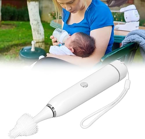 Miniatura 4 de Juego de cepillos eléctricos para biberones, cepillo telescópico de silicona para botella con mango largo, cepillo de biberón con limpiador de pezón