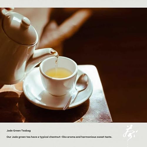 Miniatura 4 de GTGLOTRA Té verde de hoja completa, 72 bolsas de té piramidales (paquete de 12), fácil preparación, 100% natural, té biodegradable de hoja pura,