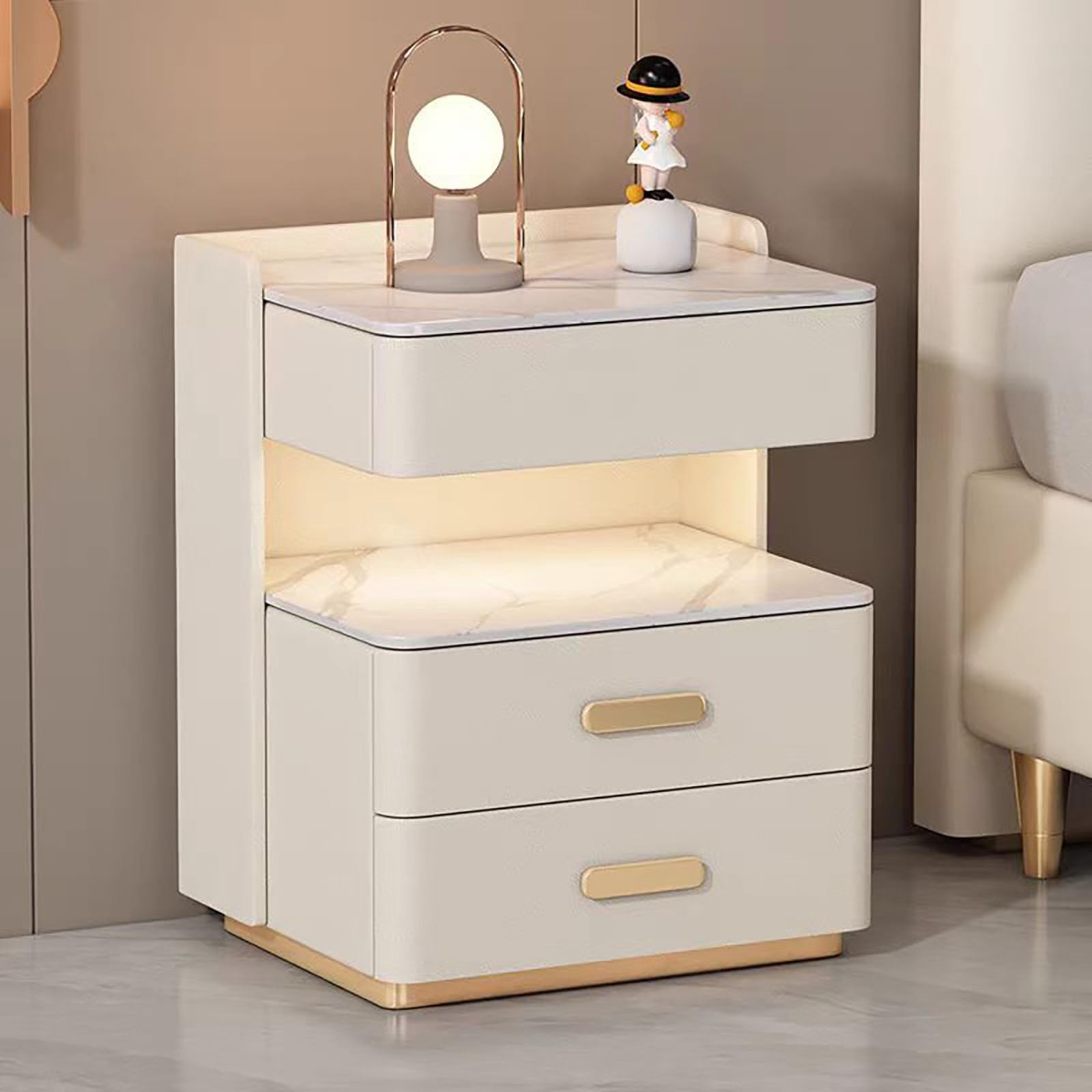 Table de Chevet Intelligente à Lumière LED Intégrée