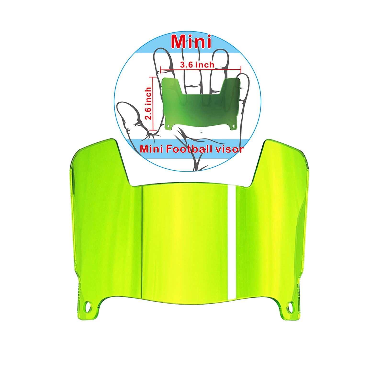Mini visera de casco de fútbol transparente con clips, ajuste universal para coleccionistas y constructores (espejo verde tierno)