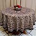 Cotton Block Print Tablecloth for Round Tables Kalamkari Mandala Paisley Floral Handmade 72 Inch Round
