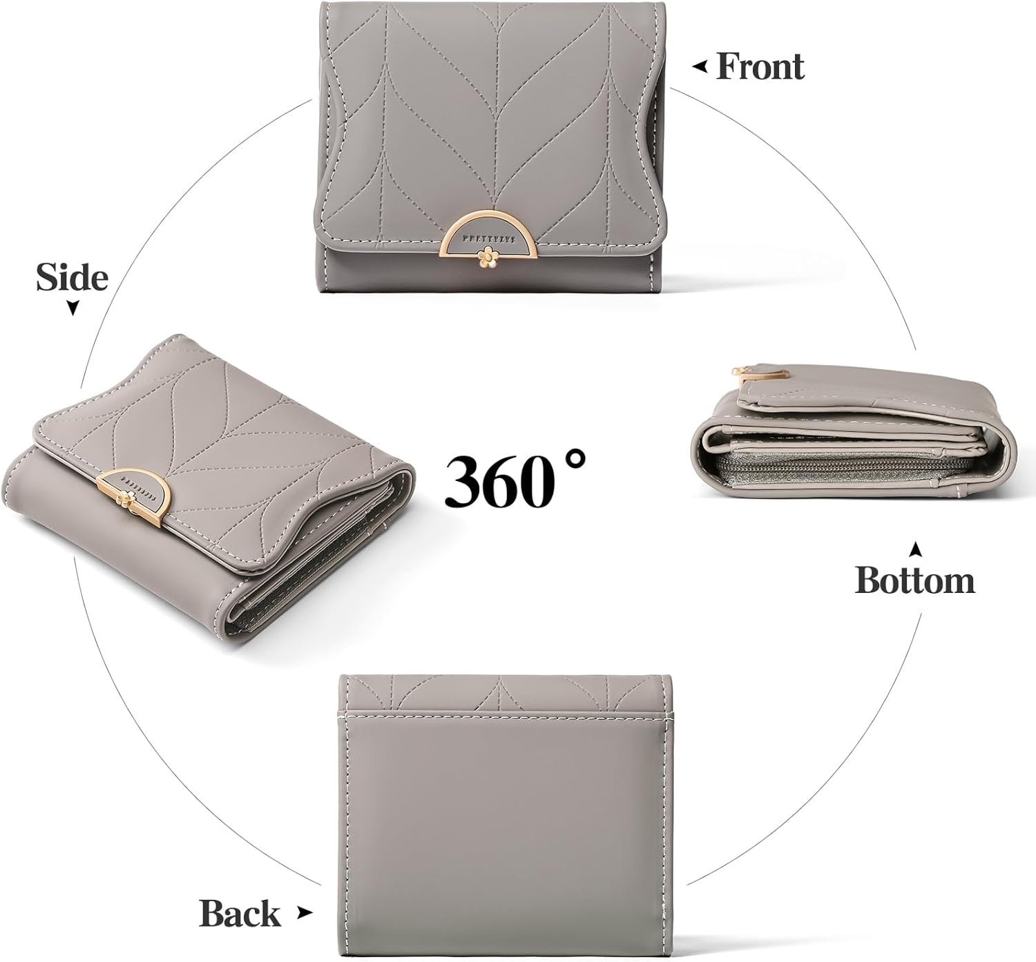 Leather Small Womens Wallet RFID Blocking Bifold Card Holder Cute Wallet for Woman with Zipper Coin Pocket - Image 7