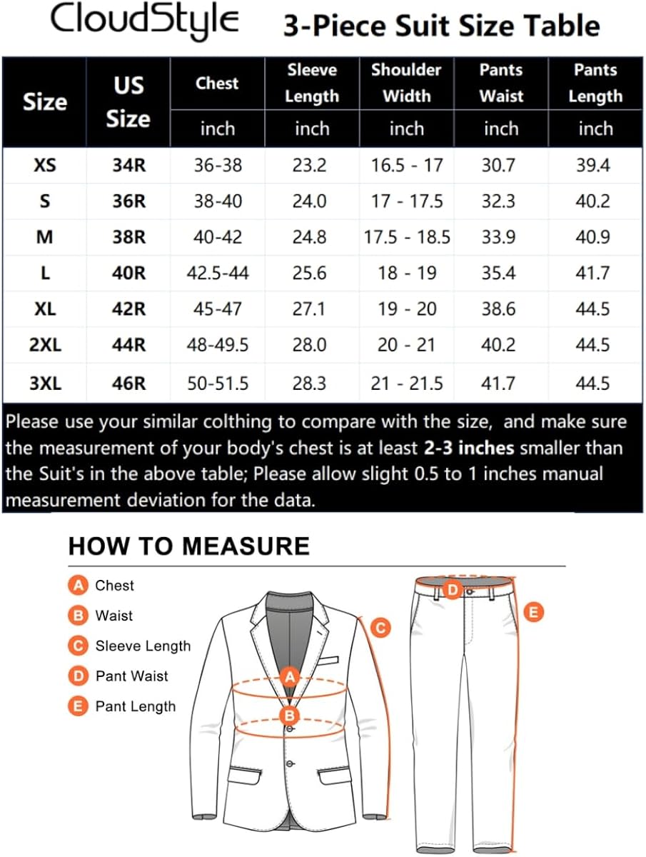 Cloudstyle Mens 3 Piece Slim fit Checked Suit Blue/Black Single Breasted Vintage Suits at  Men’s Clothing store