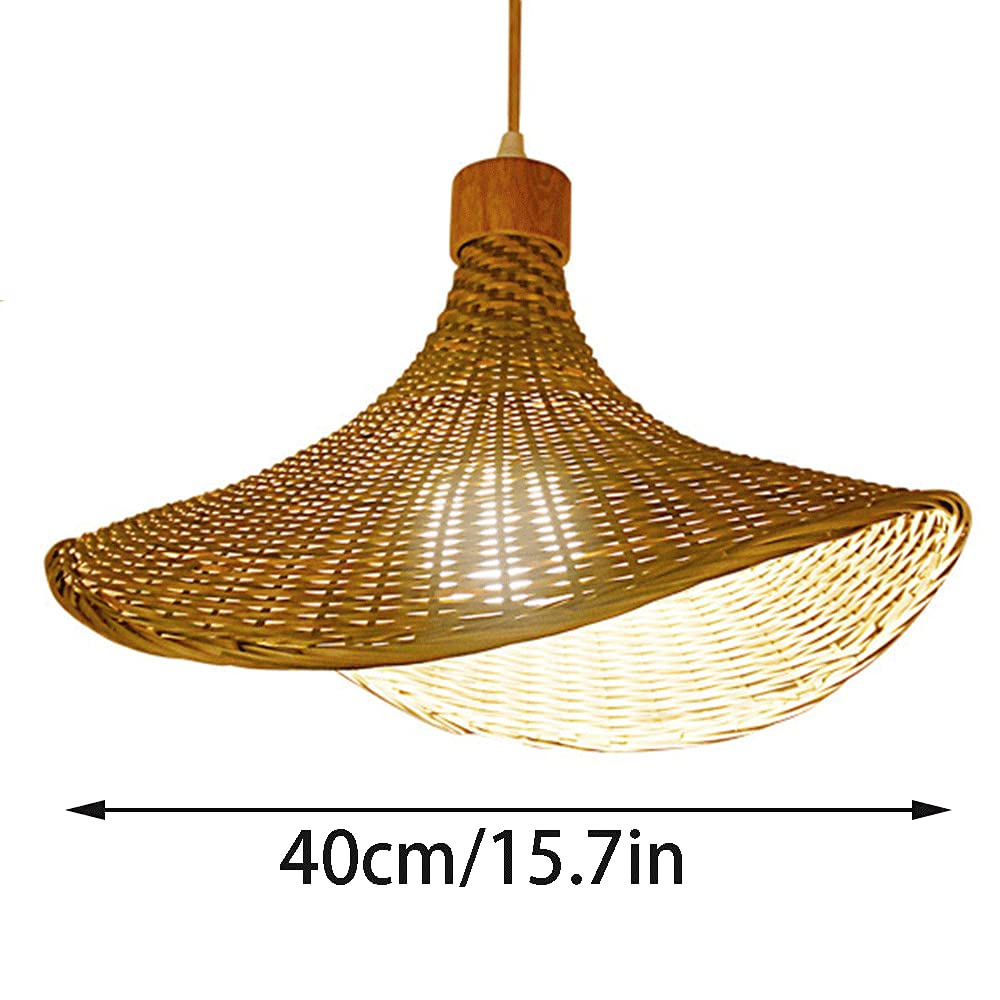 Lampada a Sospensione in Vimini Intrecciato E27, Paralume a Nido d'uccello, Lampada a Sospensione da Fattoria, Lampada E26/E27 con Cavo Regolabile, Lampada da Sala da Pranzo, Camera da Letto, STU