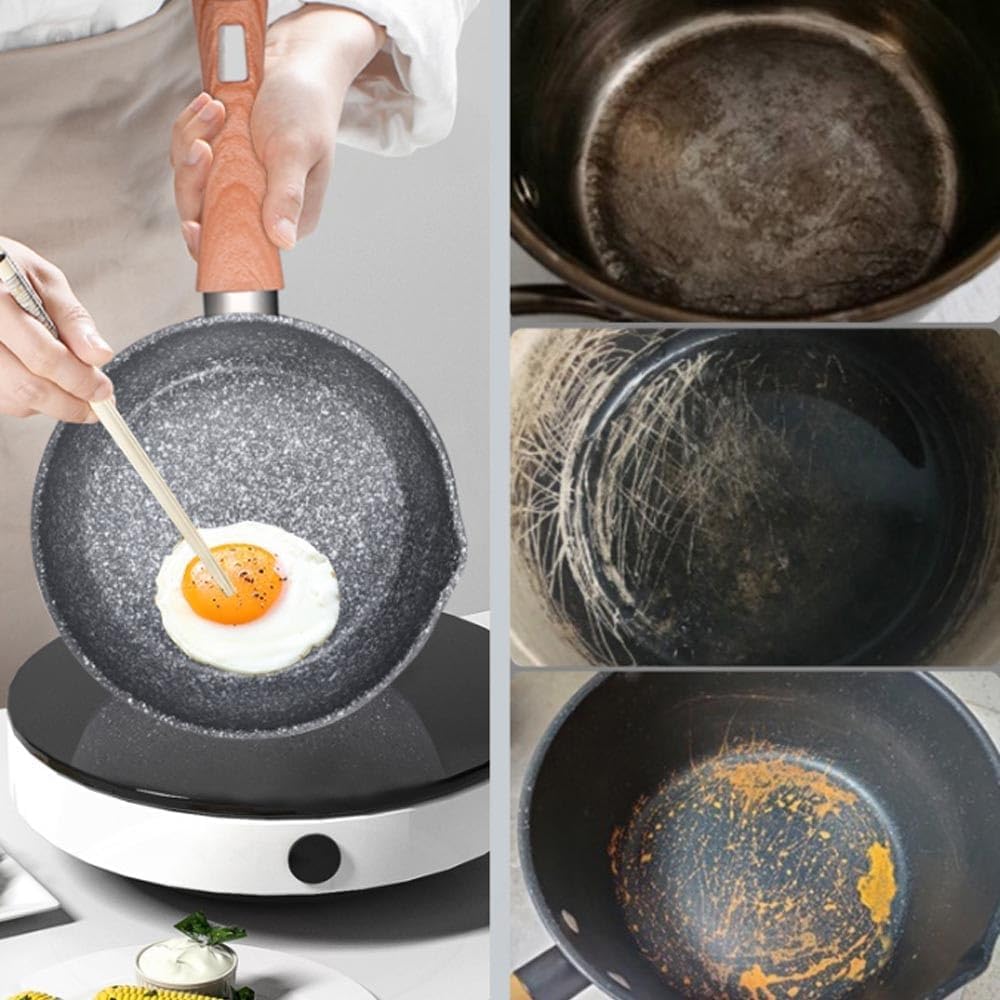 Patelnia nieprzywierająca z pokrywką, nieprzywierająca patelnia granitowa, patelnia do jajek, omletów, klasyczna powłoka granitowa, naczynia kuchenne, do indukcyjnych, ceramicznych,