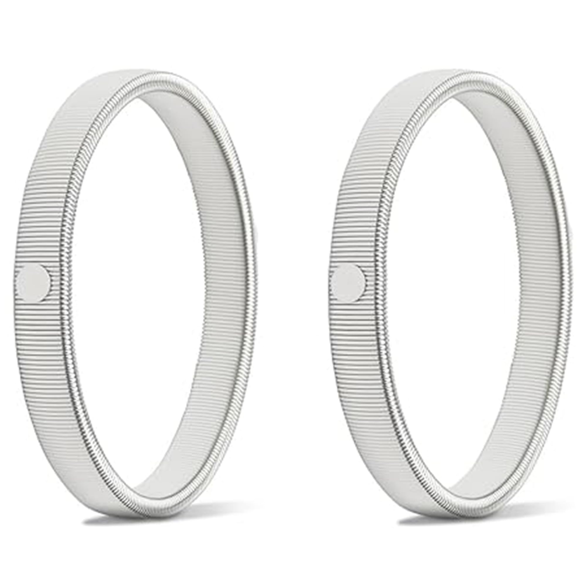 Ariati Men's Silver 2Pcs Metal Shirt Sleeve Holders – Adjustable Anti-Slip Elastic Armbands For & Wo, Stretchy Sleeve Garters For Shirts, Uniforms, And Formal Wear (Silver)