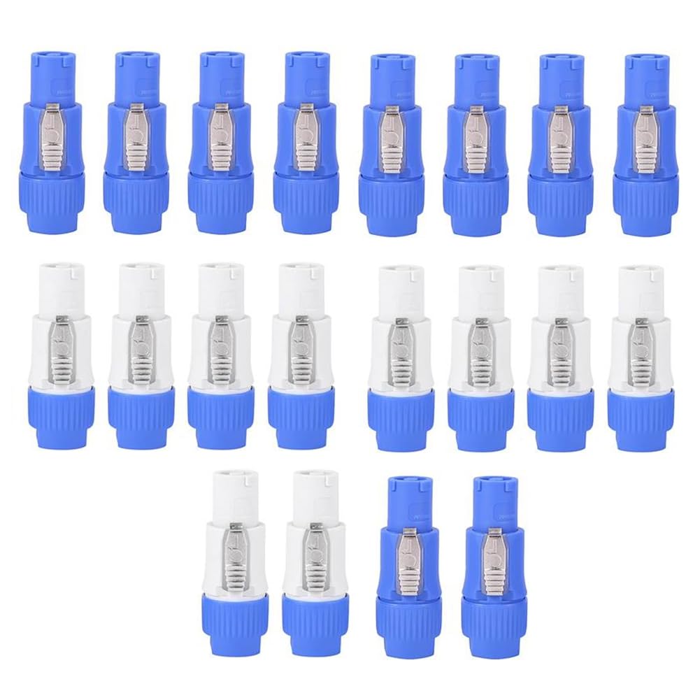 20 pièces NAC3FCA NAC3FCB Connecteur Speakon Connecteur Powercon mâle de 3 20 A 250 V Connecteur de fiche d'alimentation CA Bleu et gris