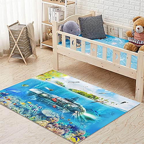 Tapis anti-humidité et isolation phonique bleu océan pour chambre 170x240cm