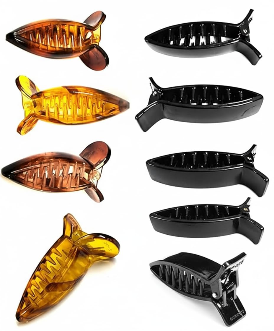 Medium-Size Multi Color Imported Acrylic Material Butterfly Hair Clips For Women Clutchers Banana Hair Clips 6 Pcs