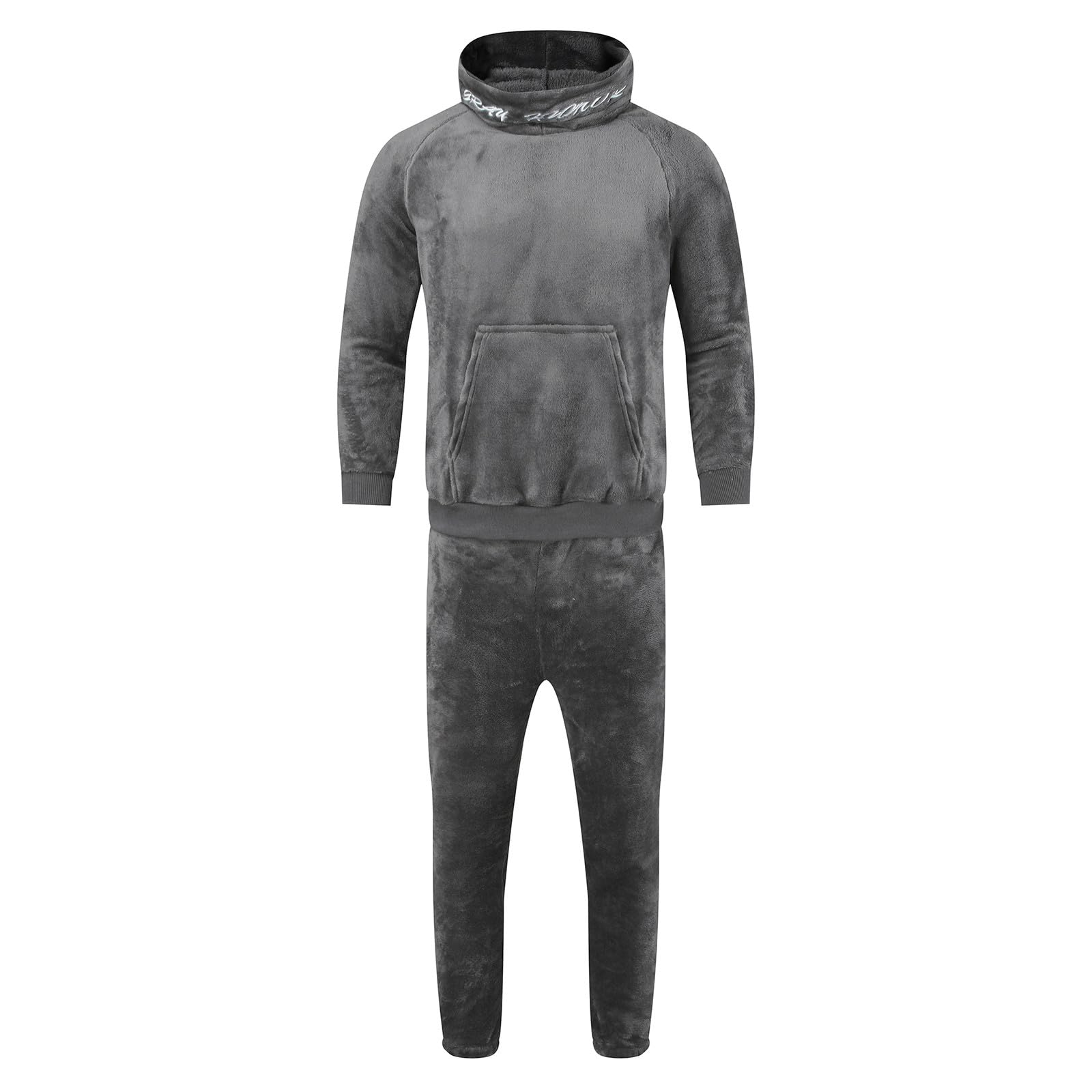 Frottee Schlafanzug Herren Flanell Warm Herrenschlafanzug Kuschelanzug Schlafanzug Winter Lang Kuschelschlafanzüge Langarm Flauschiger Für Männer Kuschelig Pyjama Hausanzug Oberteile Hosen