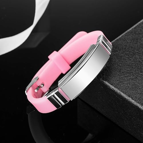 Miniatura 4 de MOWOM Medical - Pulsera de silicona con grabado personalizado, con identificación, alerta médica, pulsera ajustable para hombres, mujeres, niños, de