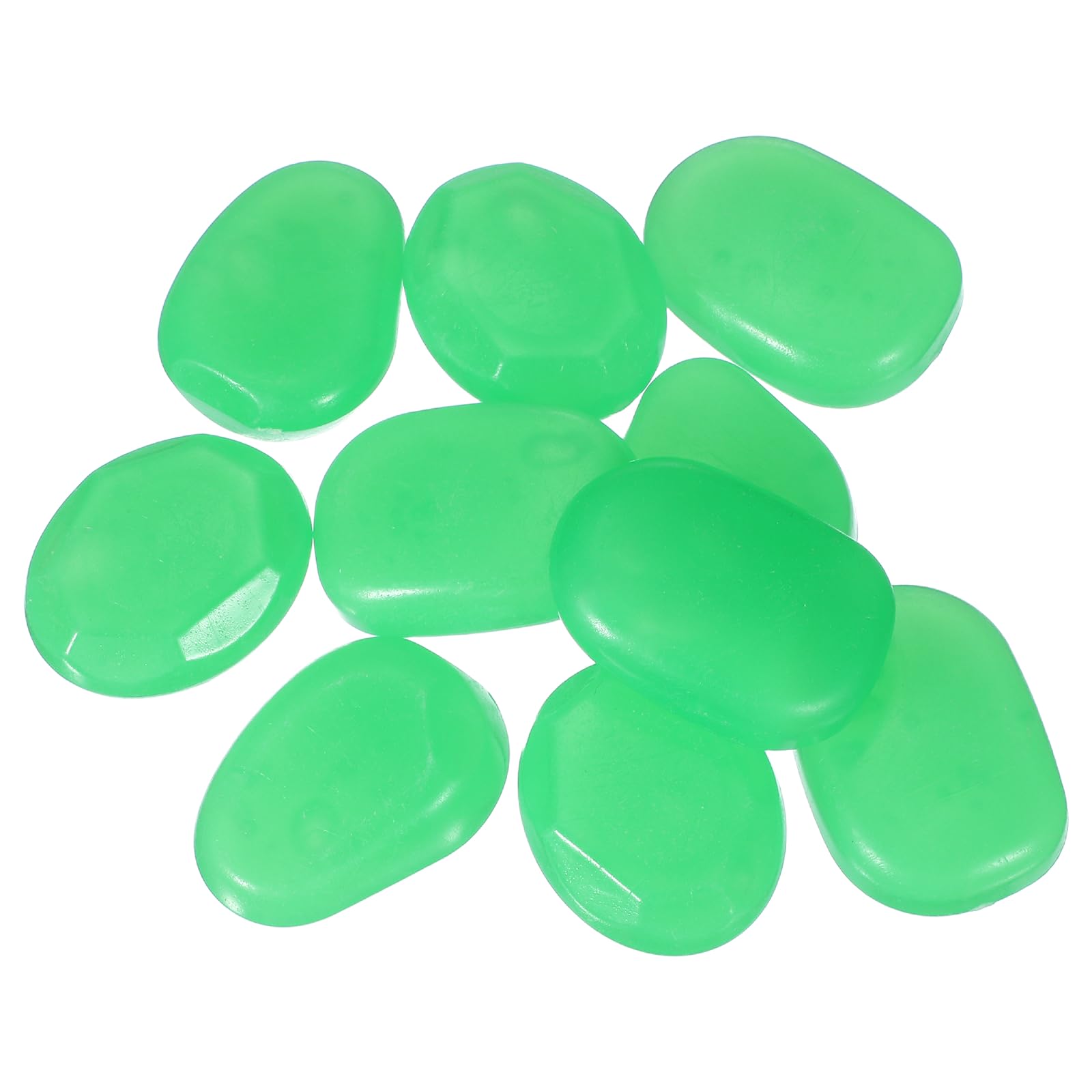 YELARXI Large Glow in the Dark Stones, Luminous Pebbles Stones Glowing Rocks Decorative Light Up Pebbles Fitting for (Fish Tank/Outdoor Garden Decor/Yard/Walkway) 10 Pcs & Cyan