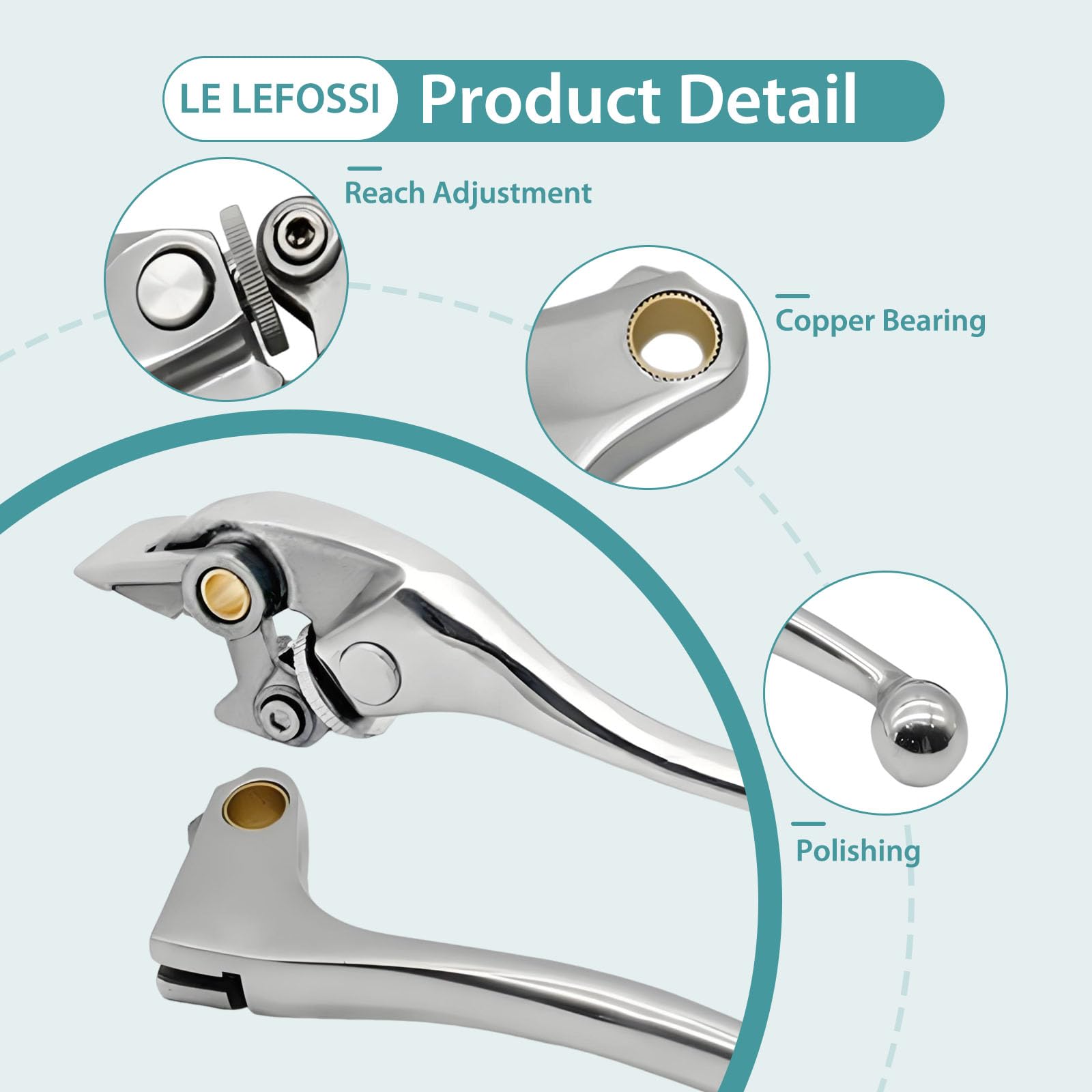 Leva del freno frizione motociclo Compatibile Honda CBR 600 F1 F2 F3 F4 F4i 87-07 CBR 900 RR 93-99 CB 900 919 Hornet 02-06 CB 600 Hornet 98-06 Polished Silver